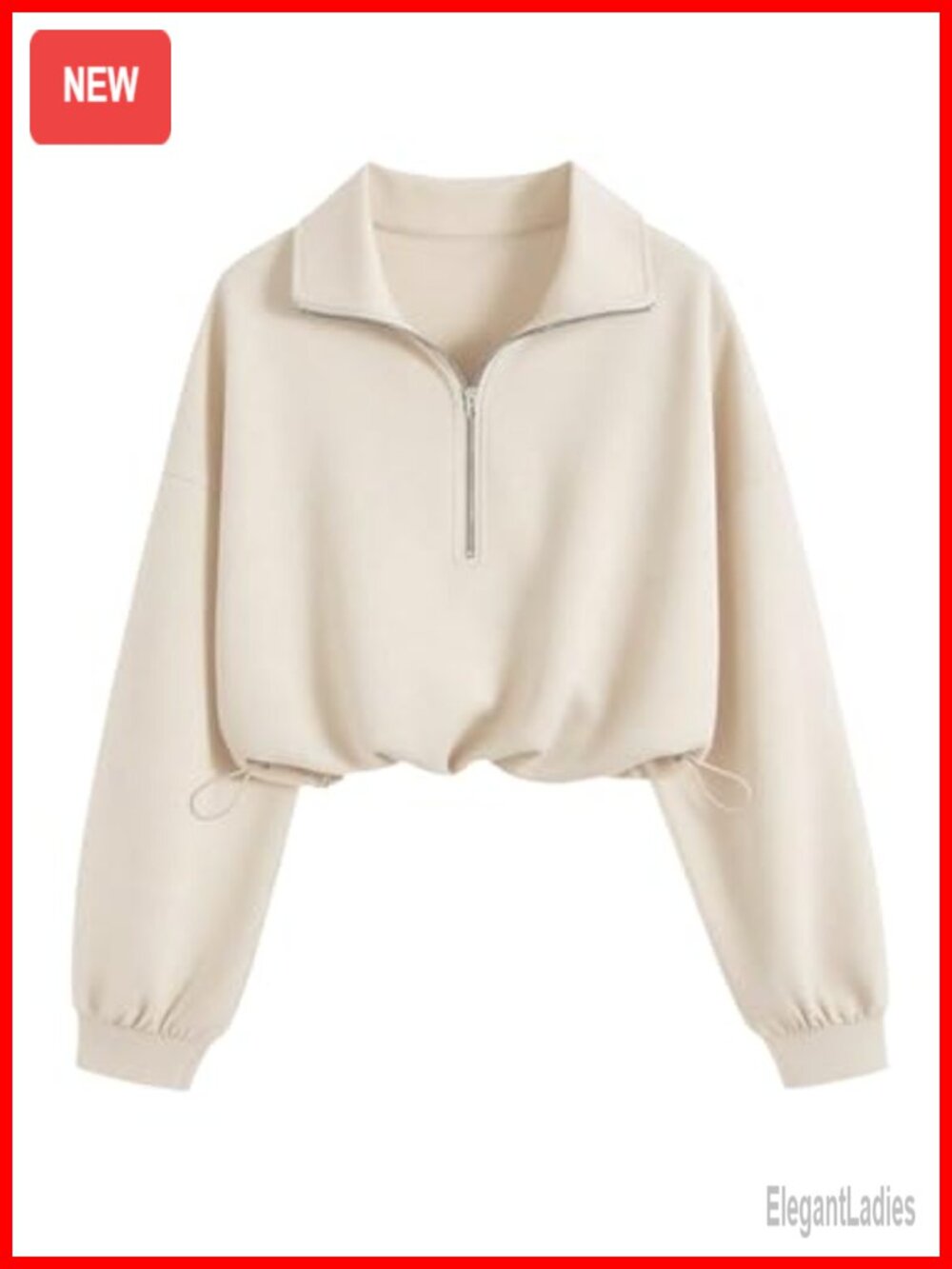 Crop Mock Neck Quarter Zip Pullover Sweatshirt Loose Fit Workout Top
